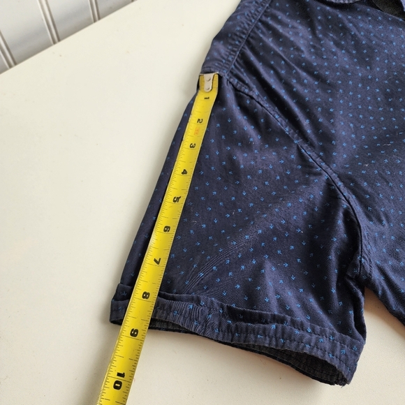 Broken Threads Men's Shirt Navy Blue Geo Print Short Sleeve Button Up Fitted L - Picture 3 of 7